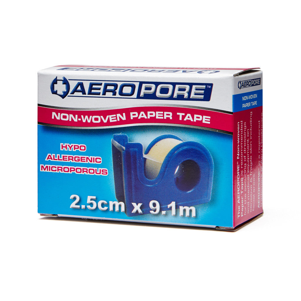 Hypoallergenic Paper Tape With Dispenser 2.5cm x 9.1m - Wide - Student First Aid