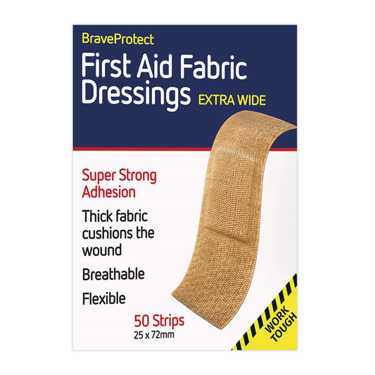 Fabric Dressing Strips Extra Wide 2.5cm x 7.2cm (50) 10202002