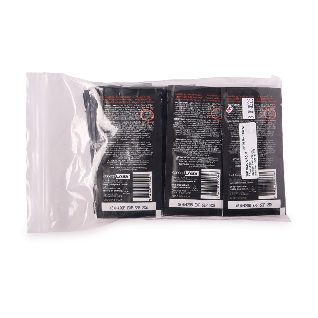 Ultra Protect Sunscreen 50+ Sachets 10ml Bulk Pack (25) 11502031