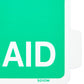 Student first aid off-wall sign detail