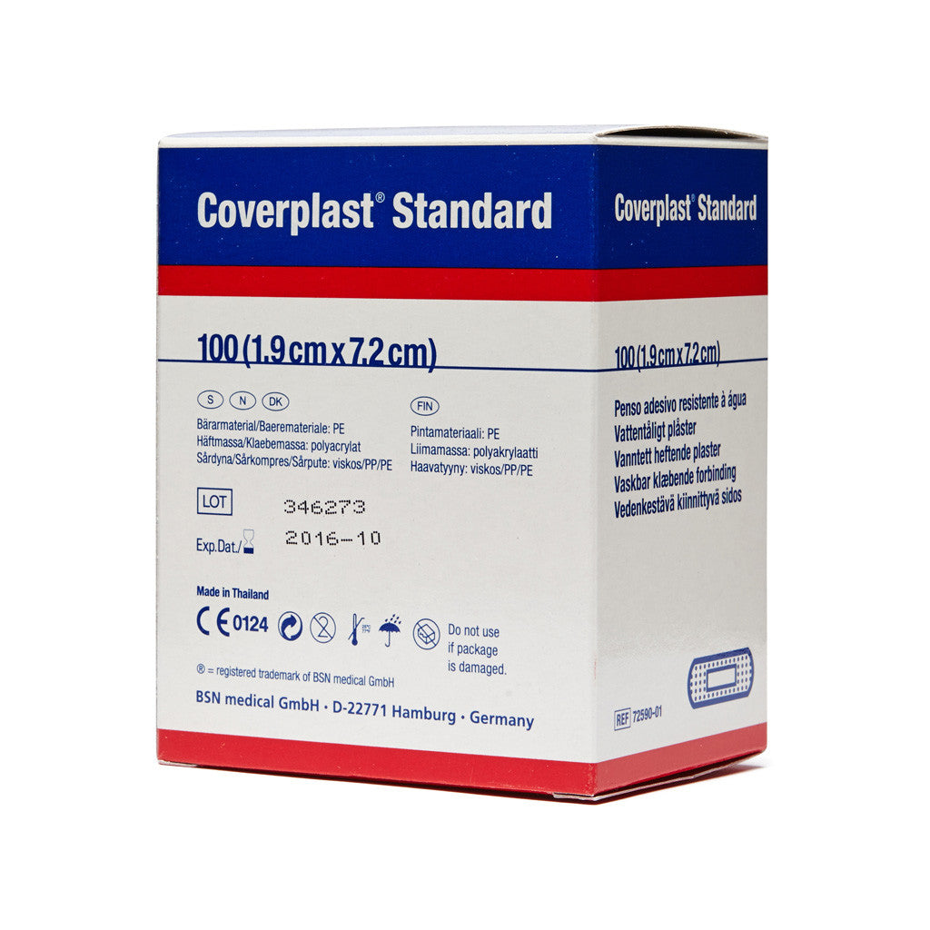 Coverplast Plastic Dressing Strips 1.9cm x 7.2cm 100 Box - Wide - Student First Aid