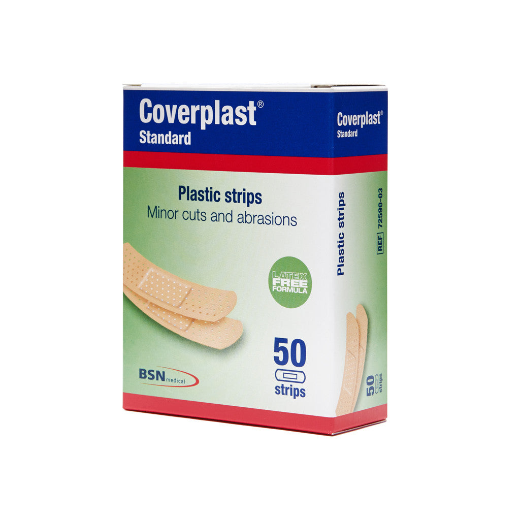 Coverplast Plastic Dressing Strips 1.9cm x 7.2cm 50 Box - Wide - Student First Aid