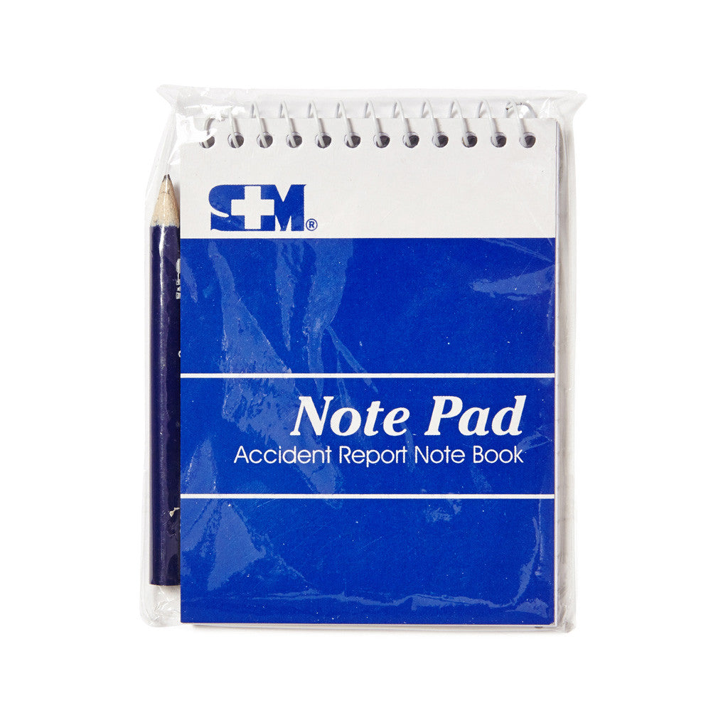 First Aid Note Pad With Pencil - Wide - Student First Aid