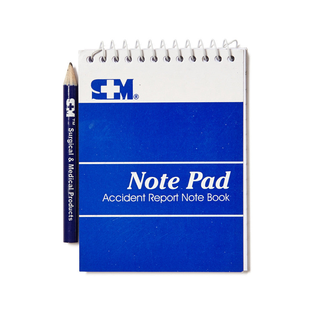 First Aid Note Pad With Pencil - Medium - Student First Aid