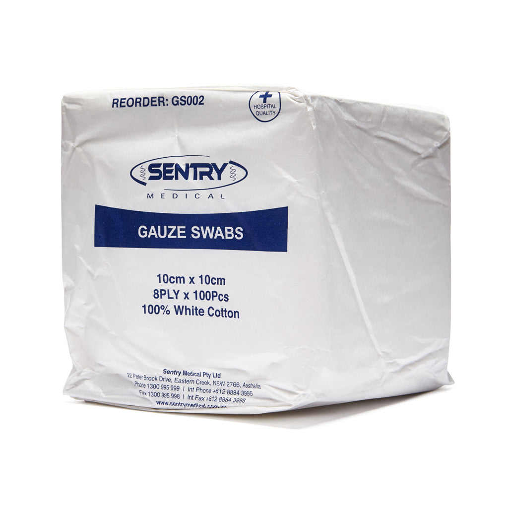Gauze Swabs 10cm x 10cm 100 Pack - Wide - Student First Aid