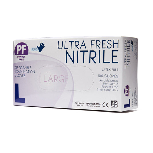 Nitrile Gloves Disposable Large 100 Box - Wide - Student First Aid
